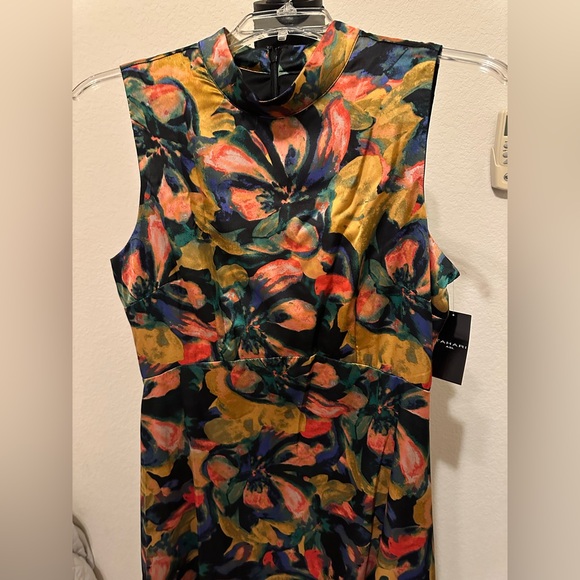 VintageTahari Multicolor Floral Maxi Tropical Print Dress. Size 14. NWT - Picture 6 of 13